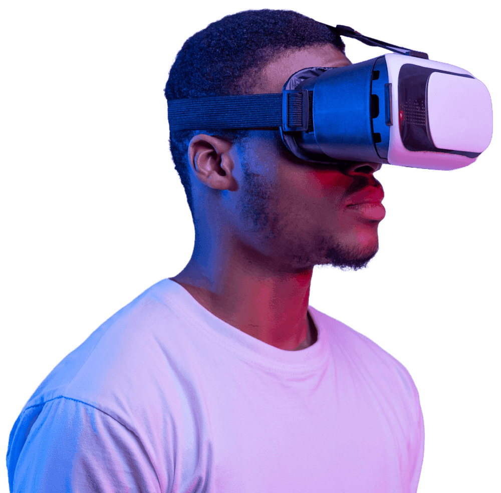 Student using VR headset at iUNI Immersive University